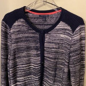 Tommy Hilfiger Cardigan Women XL Navy and silver thread, Career Casual